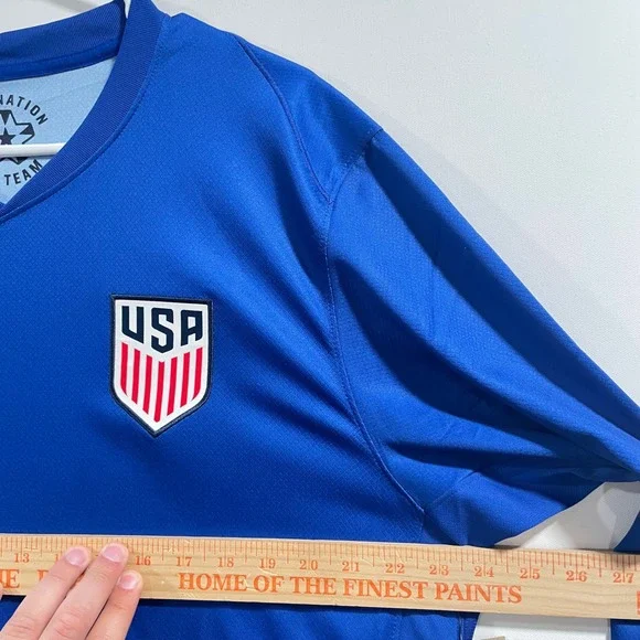 Nike USMNT 2024 Away Soccer Jersey Mens XL Blue Red Long Sleeve Dri-FIT USA NEW